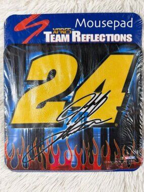 Vintage NASCAR Jeff Gordon Signature 24 Flames Mousepad